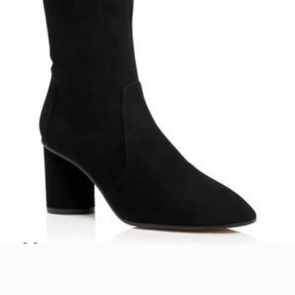 Stuart Weitzman Margot 9.5 Black Suede Pull-On Booties